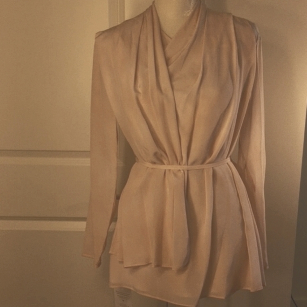 RARE Mm LaFleur Limited Edition - Silk Brushstroke Blush top -was NWT now 1*wear - Picture 7 of 11